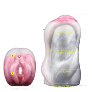 Misure Dolfin masturbatore silicone liquido 16.3x9cm vista frontale e laterale