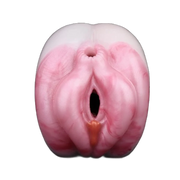 Dolfin masturbatore in silicone liquido rosa per uomini, dettaglio anatomico e apertura centrale