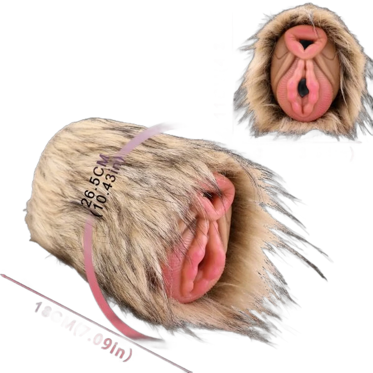 Donkey Vaginal Masturbators With Furry, Pussy Pocket Sex Toy for Men