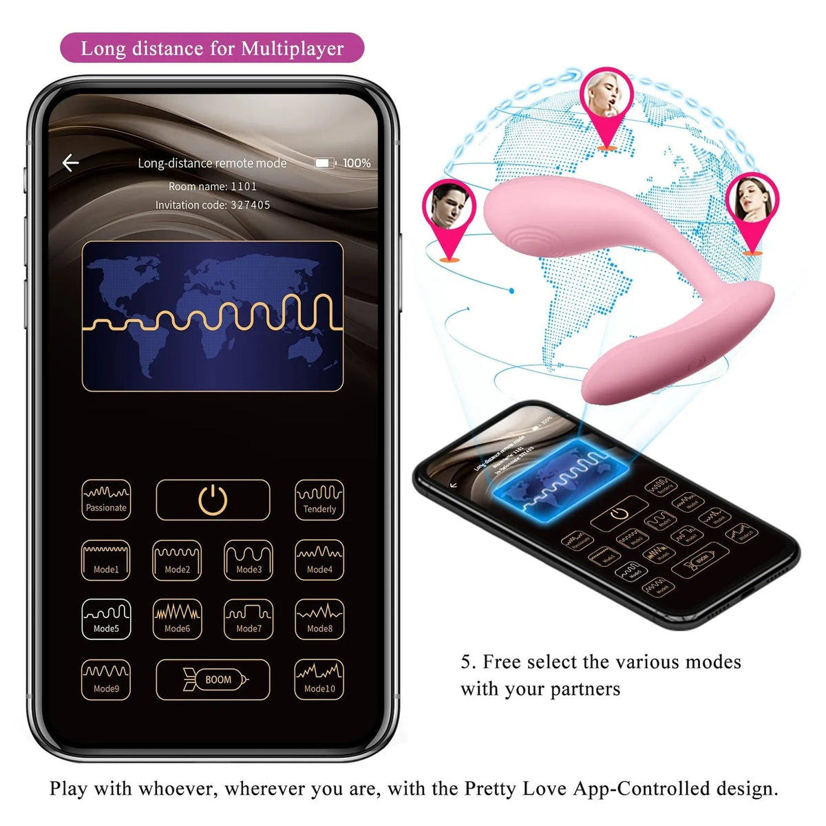 Doppio Stimolatore Vaginale Clitorideo controllabile a distanza