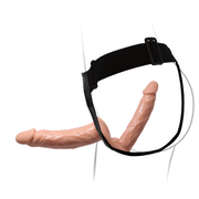 Schema utilizzo strappone doppio Baile nero con dildo biforcuto carne posizione
