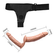 Misura strappone doppio Baile nero con dildo biforcuto carne 180mm lunghezza totale