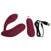 Kit vibratore bendable colore bordeaux con telecomando e cavo USB