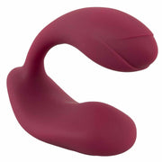 Vibratore a forma di C flessibile colore bordeaux vista laterale