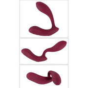 Collage vibratore flessibile colore bordeaux con simboli controllo