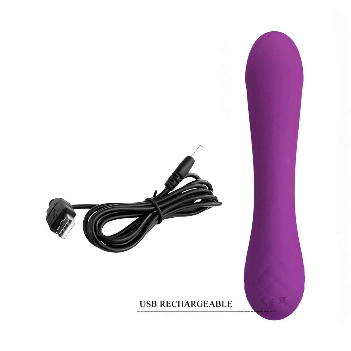 Vibratore rabbit viola ricaricabile USB con cavo incluso e certificazione