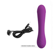 Vibratore rabbit viola ricaricabile USB con cavo incluso e certificazione