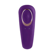 Vibratore ergonomico Satisfyer Purple vista frontale con superficie liscia