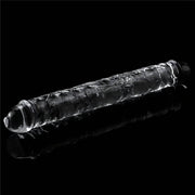 Dildo trasparente TPE a doppia estremità 12 pollici con texture scolpita realistica