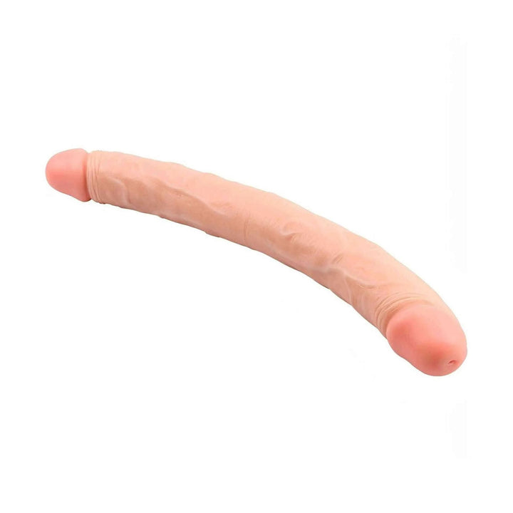 Doppio dildo flessibile in PVC rosa carne per stimolazione doppia Chisa