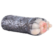 Masturbatore sessuale maschile doppio canale in silicone liquido grigio con finitura lucida