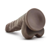 Dildo realistico marrone Dr. Skin 8.5 pollici con base piatta larga e texture pelle naturale