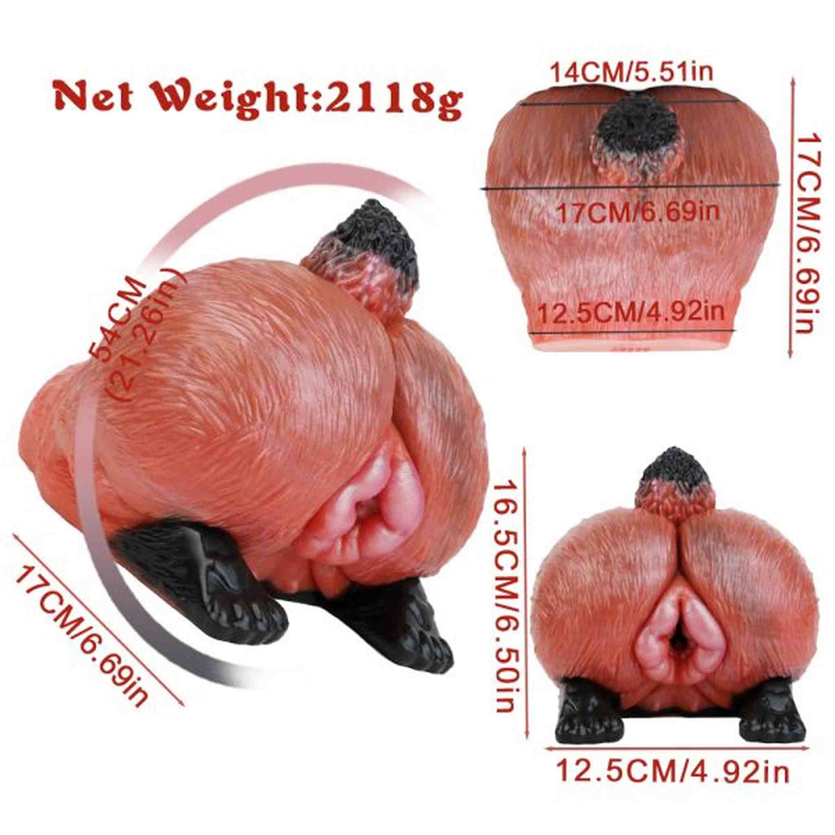 Dual channel animal Masturbators for men