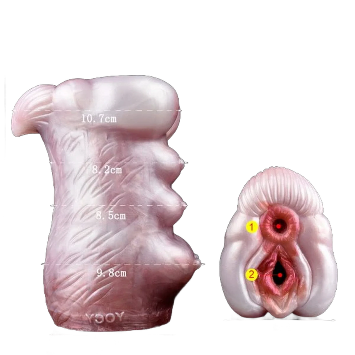 Masturbatore doppio canale silicone Petal Fairy volpe a nove code con misure e marchi YOOY