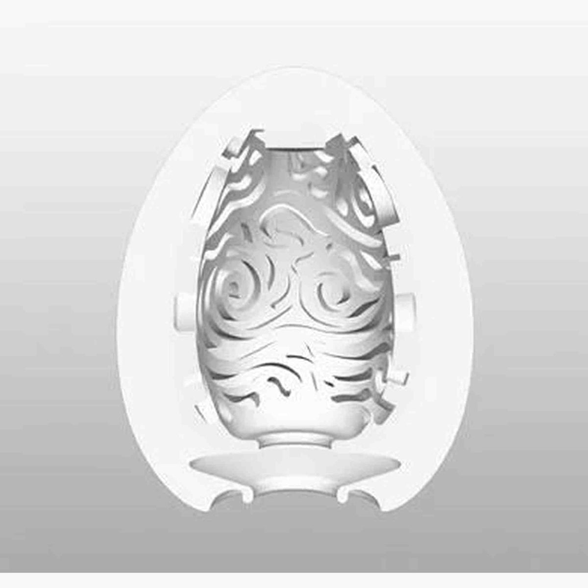 Illustrazione tecnica sezione trasversale Tenga EGG Cloudy struttura camere interne ondulate
