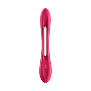 Dettaglio posteriore vibratore Elastic Joy rosso con porte di ricarica circolari