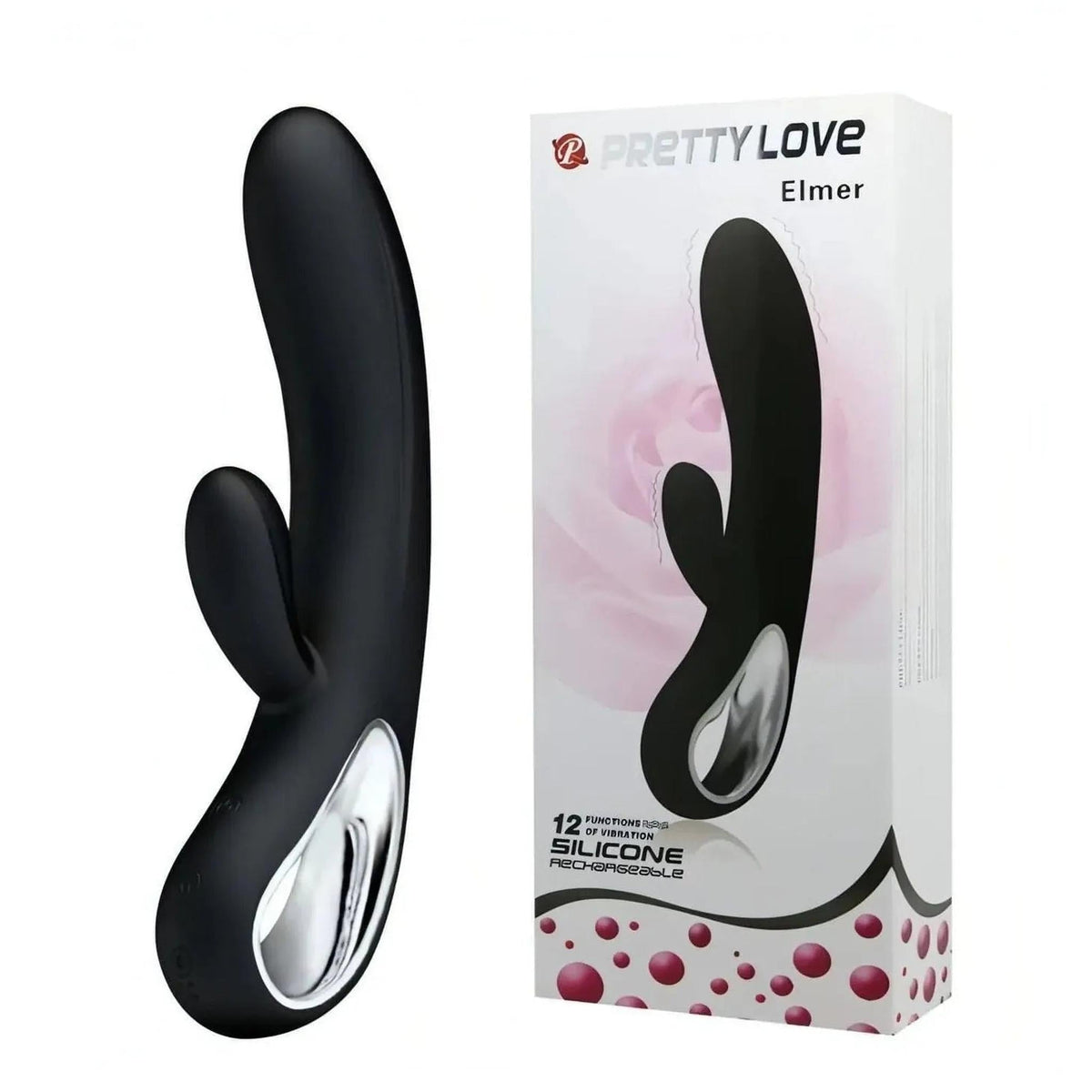 Elmer Vibratore Rabbit in silicone con 12 diverse vibrazioni