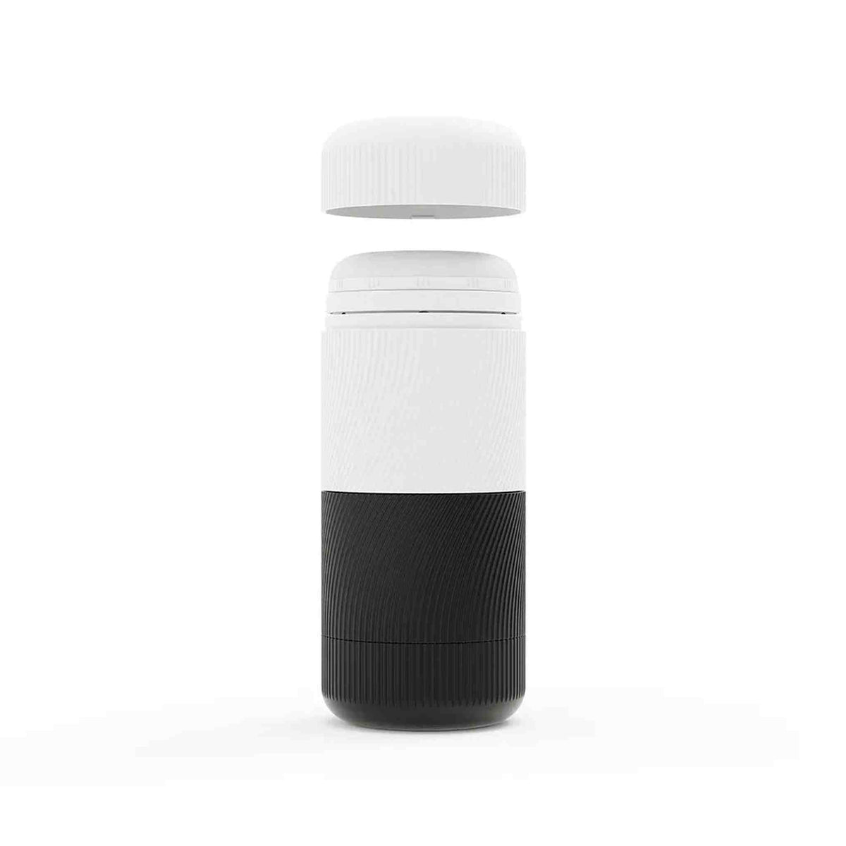 Enamour Stroker chiuso corpo cilindrico bianco nero con finitura a righe verticali