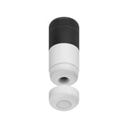 Enamour Stroker Chisa Novelties bianco nero con texture a righe e coperchio