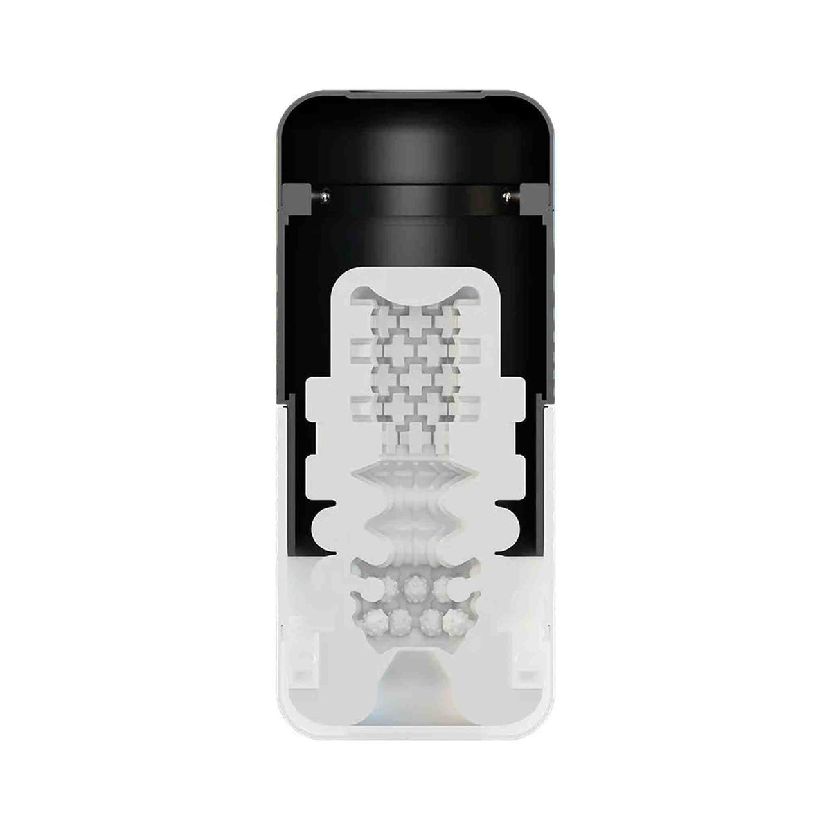 Enamour Stroker vista interna trasparente dettagli geometrici griglia e protuberanze