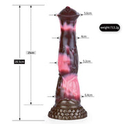 Misure dildo fantasy Eric 28,5 cm silicone rosso e marrone base squamata