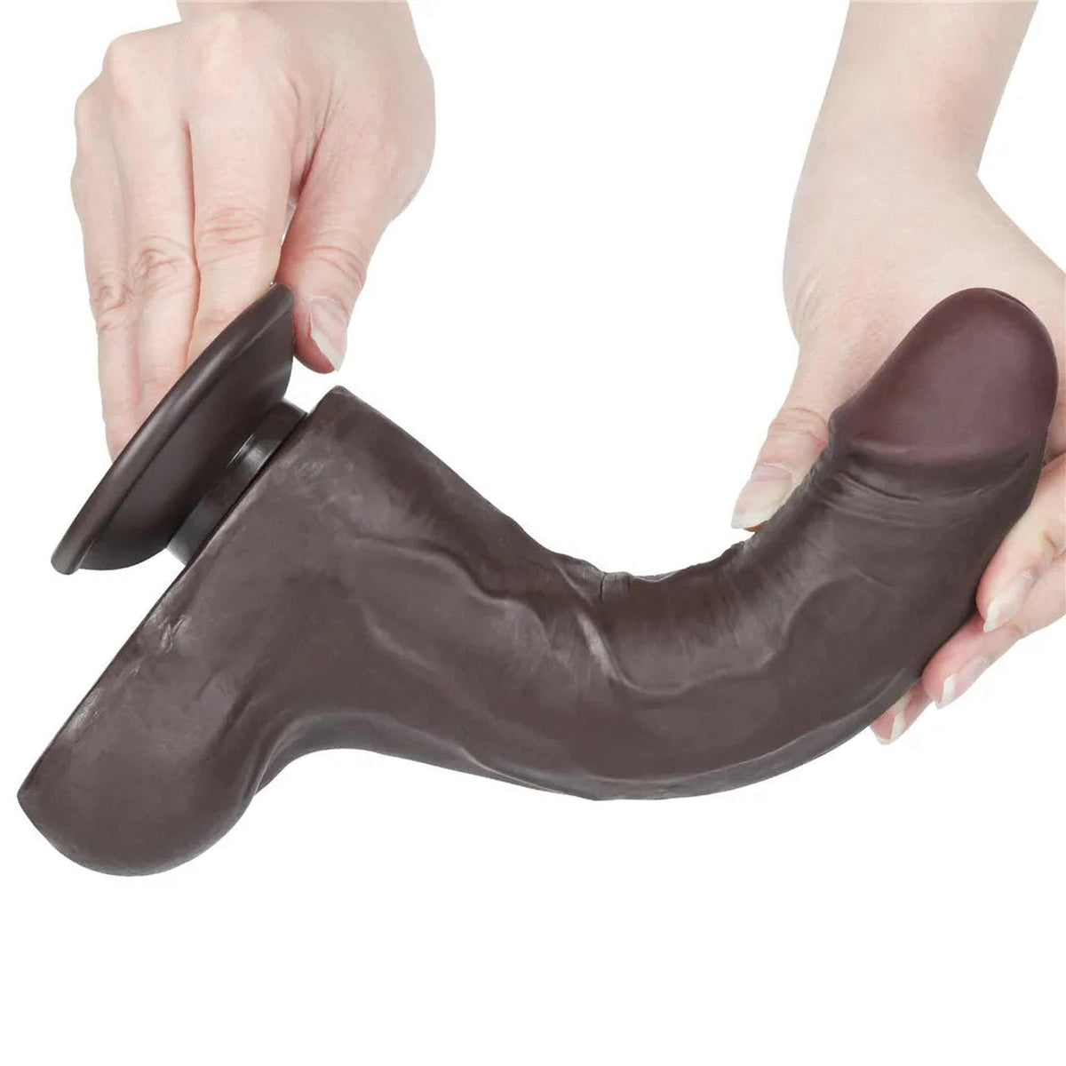 Dildo nero flessibile con base rimovibile per simulazione realistica