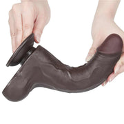 Dildo nero flessibile con base rimovibile per simulazione realistica