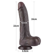 Dildo nero dimensioni complete 22 cm lunghezza e 4.3 cm diametro