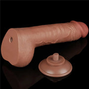 Dildo marrone chiaro orizzontale foro filettato base separata