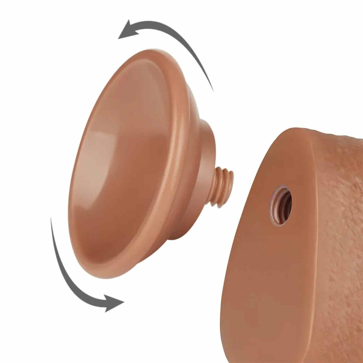 Base dildo marrone chiaro rimovibile filettatura rotazione