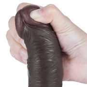 Fallo Nero 8″ Con Pelle Scorrevole e Ventosa