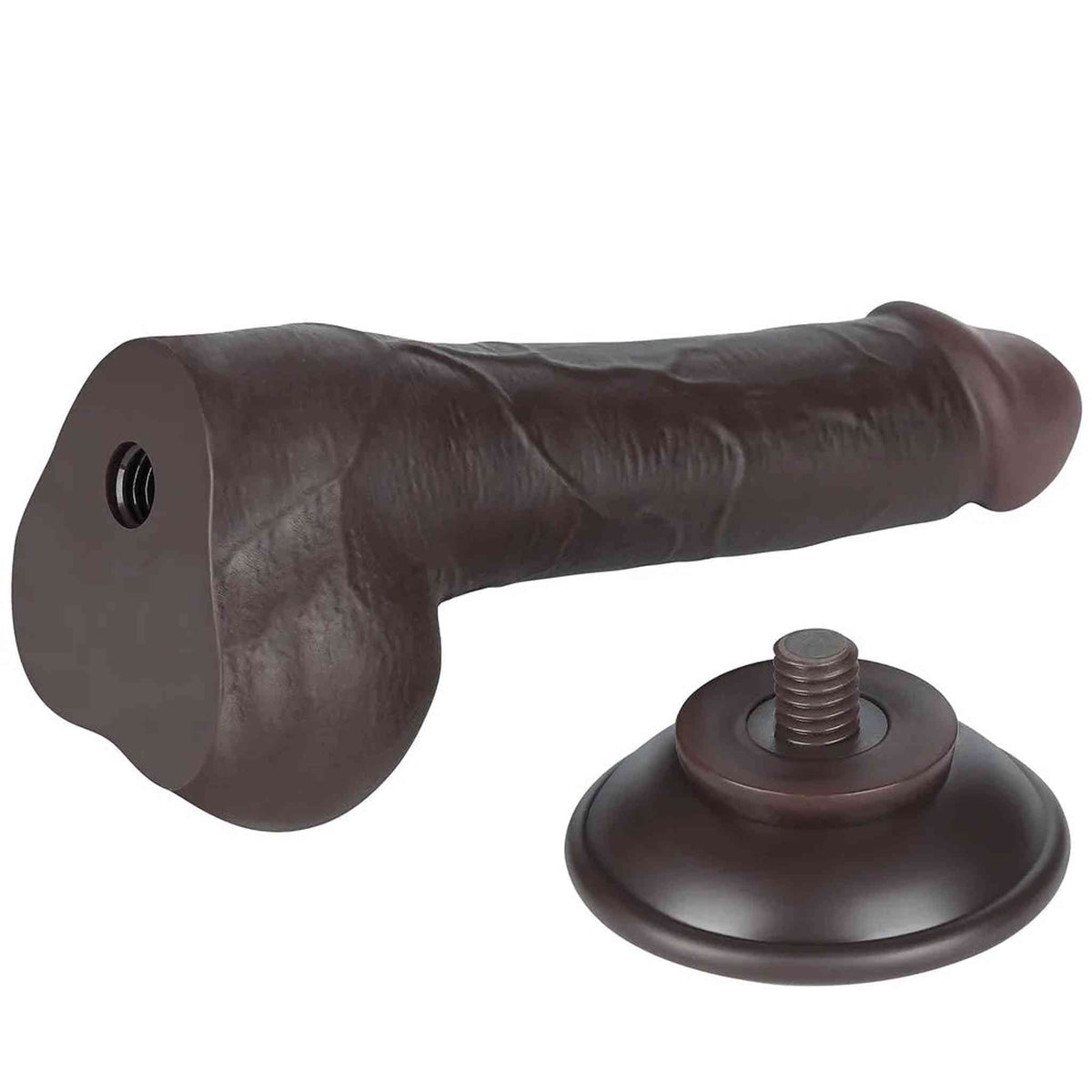 Fallo Nero Super Realistico con Pelle Scorrevole come un Membro Vero - 7.5″