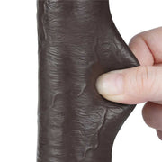 Fallo Nero Super Realistico con Pelle Scorrevole come un Membro Vero - 9″
