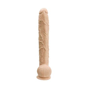 Vista frontale dildo rosa carne Doc Johnson Rambone con testa anatomica e rilievi