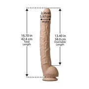 Dildo rosa carne Doc Johnson Rambone 42.5 cm con ventosa e texture venature