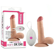 Fallo Realistico 18 cm con Ventosa 100% Ultra Soft, Vibrazione comandata con telecomando - 7.5″ Rosa Carne