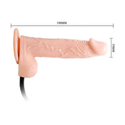 Vista laterale dildo gonfiabile 190mm con texture venature e cavo
