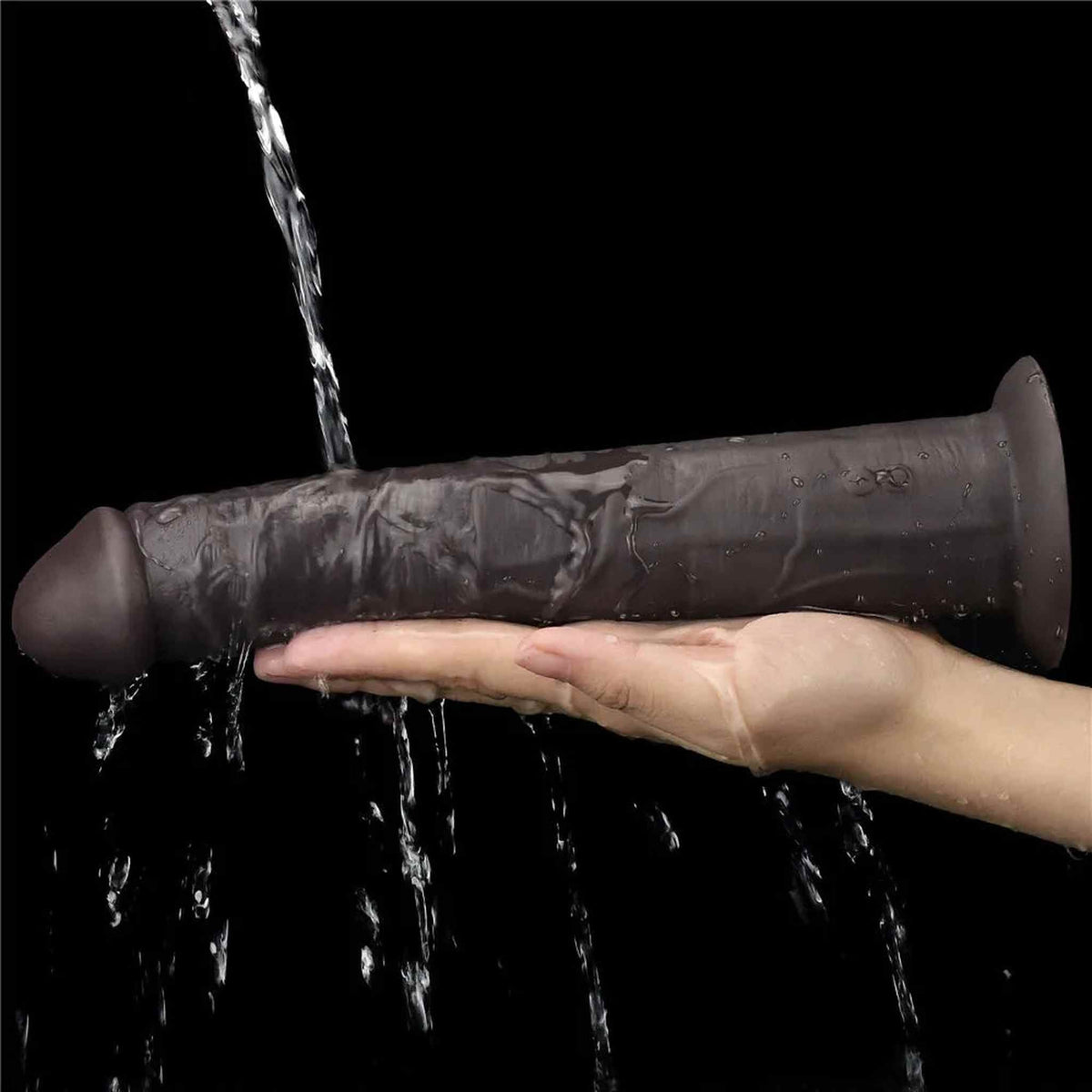 Fallo Realistico Vibrante e Roteante Con Ventosa e Telecomando Wireless 10″ Nero