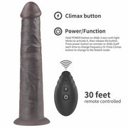 Fallo Realistico Vibrante e Roteante Con Ventosa e Telecomando Wireless 10″ Nero