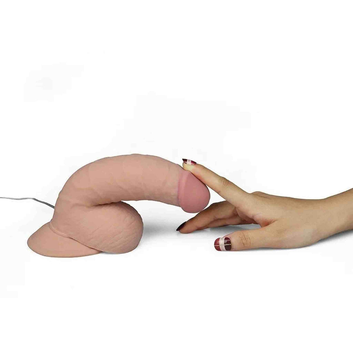 Fallo Realistico con Ventosa 100% Ultra Soft, Vibrazione comandata con telecomando - 7.5″ Rosa Carne