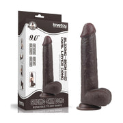 Confezione Lovetoy SLIDING-SKIN DUAL LAYER DONG 9.0" accanto al dildo