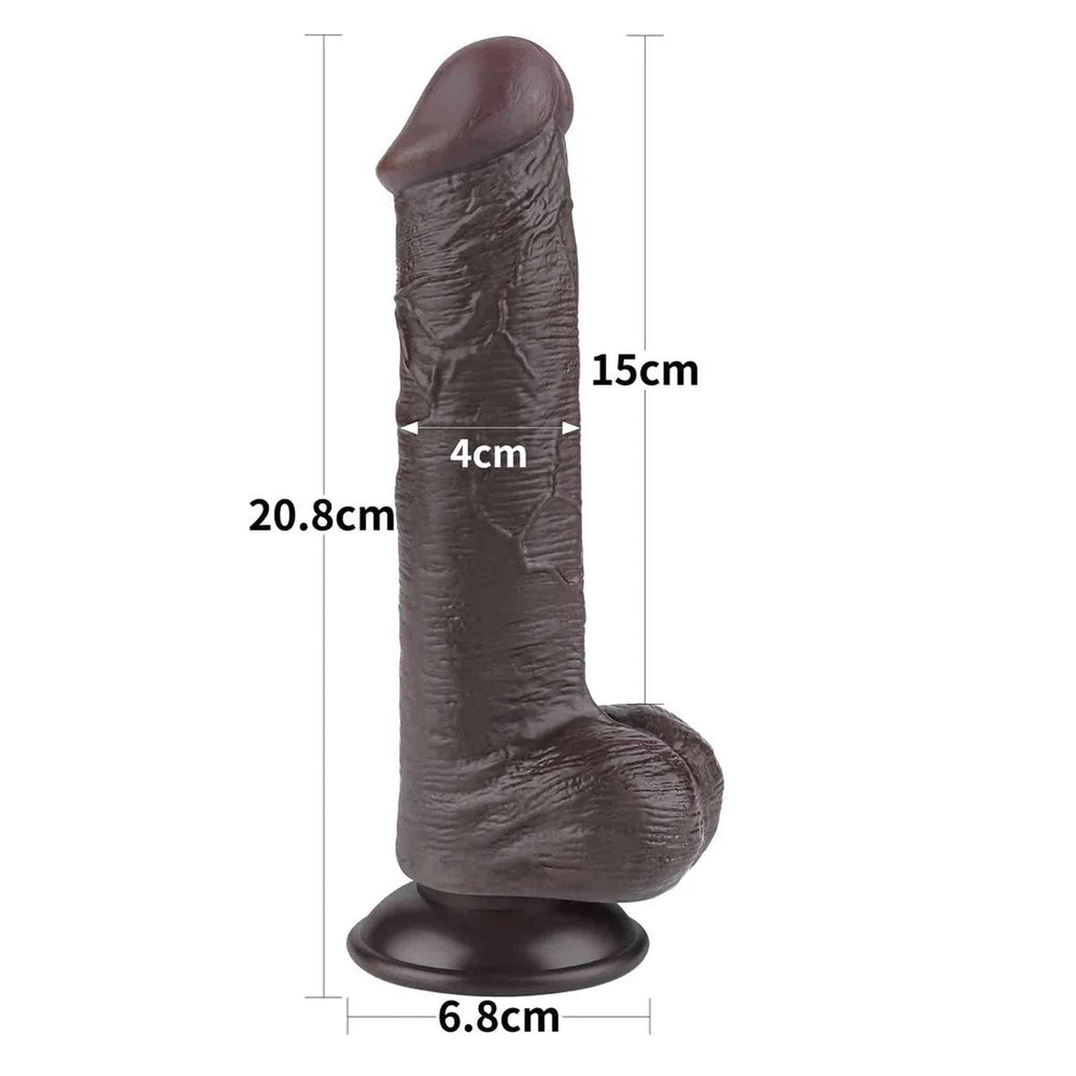 Fallo Scappellabile come un pene vero - Nero 8″