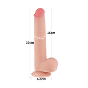 Dildo rosa carne con indicatori dimensioni 22cm altezza e base circolare stabile