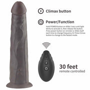 Fallo vibrante nero wireless in silicone realistico con telecomando e 10 modalità