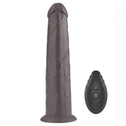 Fallo vibrante wireless nero in silicone con telecomando a due pulsanti