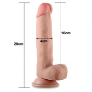 Fallo realistico 16 cm con pelle scorrevole come un membro vero - 8″, Rosa Carne