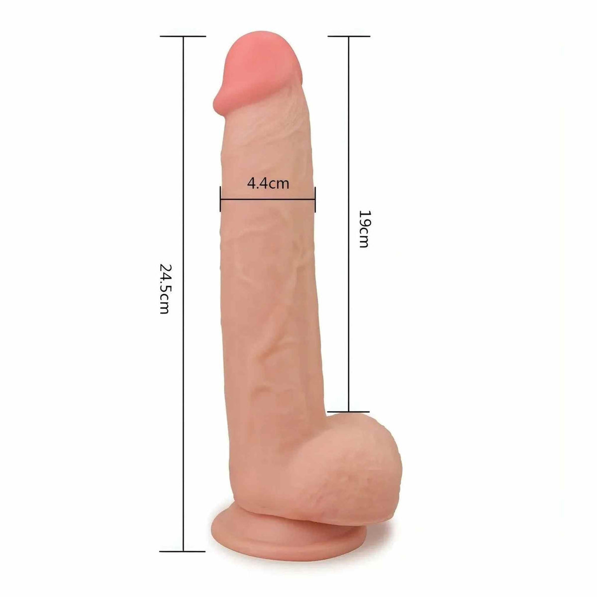 Fallo realistico 19 cm con pelle scorrevole come un membro vero - 8″, Rosa Carne