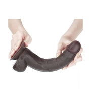 Dildo nero realistico 9.5 pollici flessibile con pelle scura e base adesiva