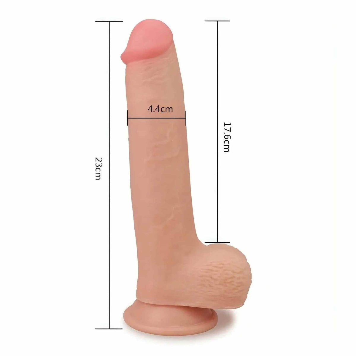 Fallo realistico con pelle scorrevole come un membro vero - 8.25 ″, Rosa Carne