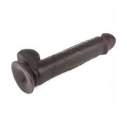 Dildo nero completo 9.5 pollici con anatomia realistica e base piatta